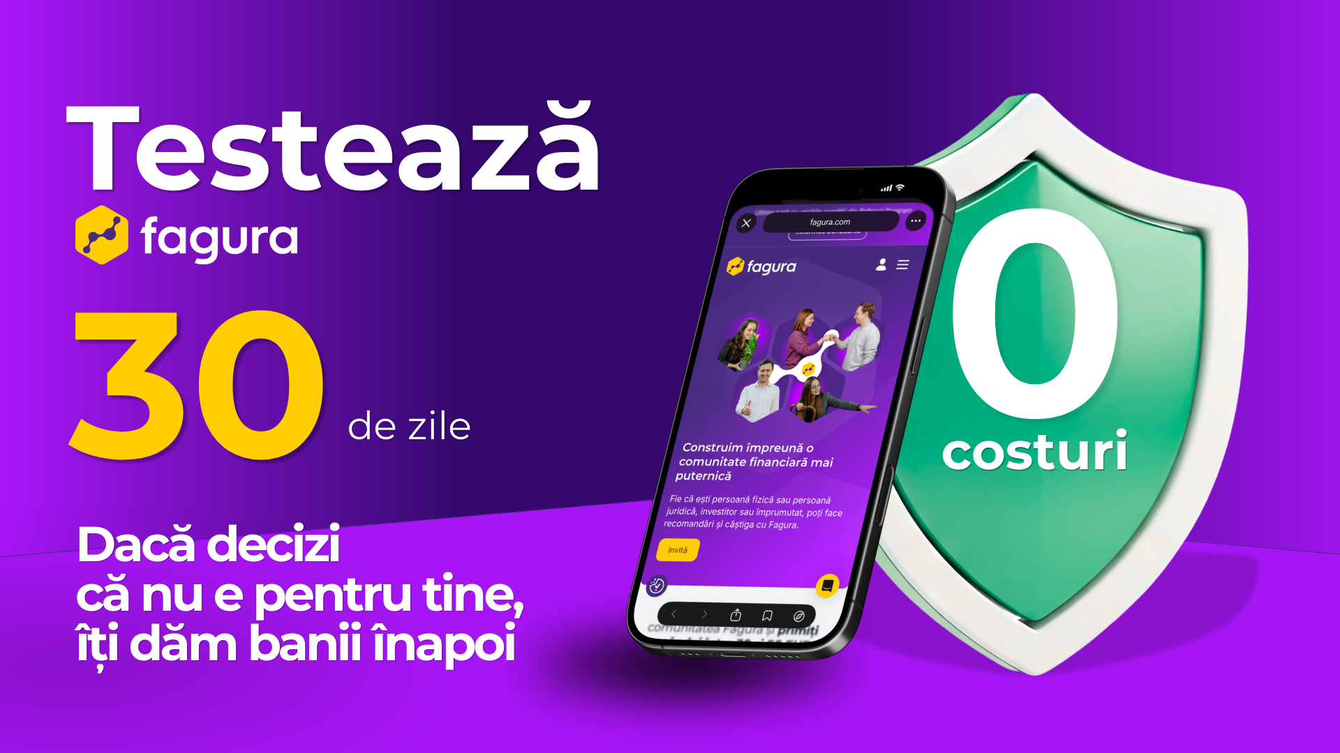 „Testează Fagura 30 de zile. Dacă nu e pentru tine, te retragi cu 0 costuri”. Regulament Campanie